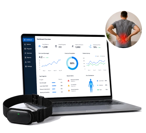 IoT-Enabled Digital Back Pain Therapy Platform interface