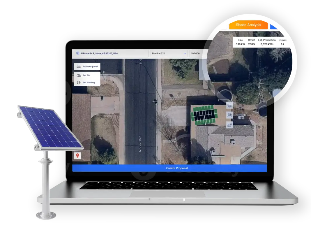 Designing Rapid Solar System with Google Sunroof Interface